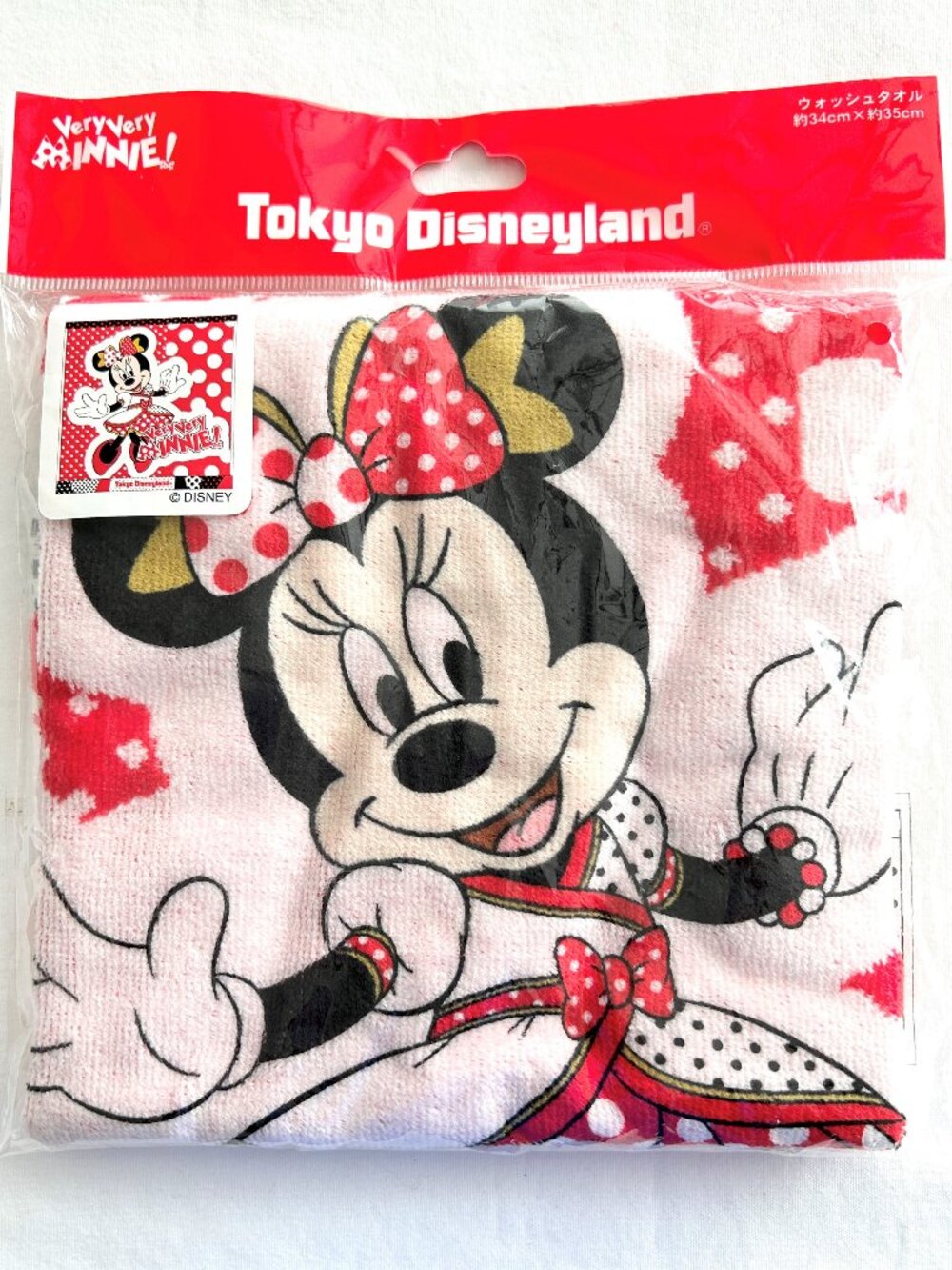 BRAND NEW! Tokyo DISNEYLAND Very Minnie Mouse Towel Washcloth NIP